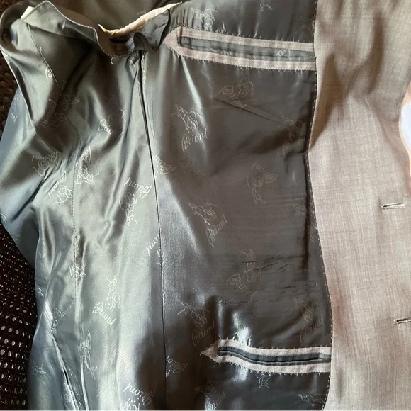 Brioni For Neiman Marcus Wool Blend Nomentano Jacket 40L Tan/grey